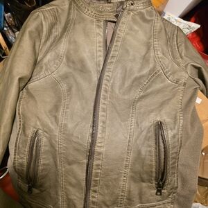 Taupe Sebbys Faux Leather  Women's Jacket